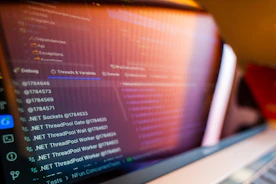 Computer screen displaying code and data.