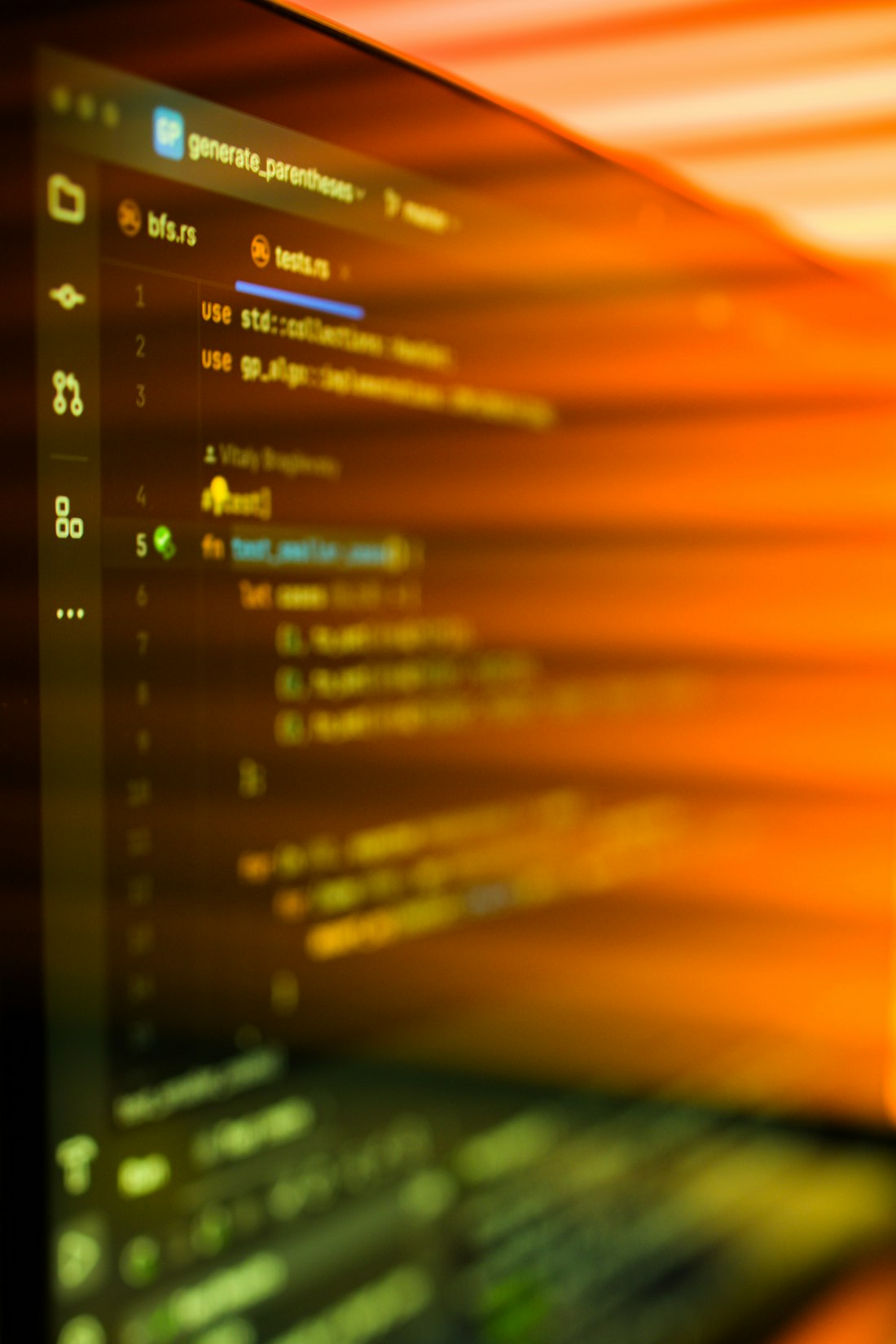 Computer screen displaying lines of code