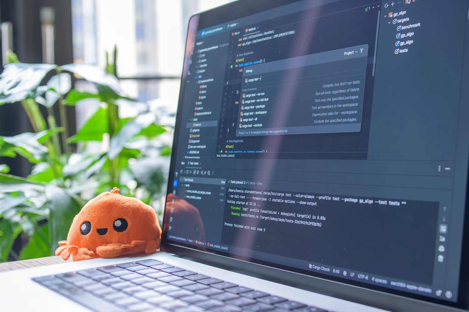 Computer screen displaying code and terminal output