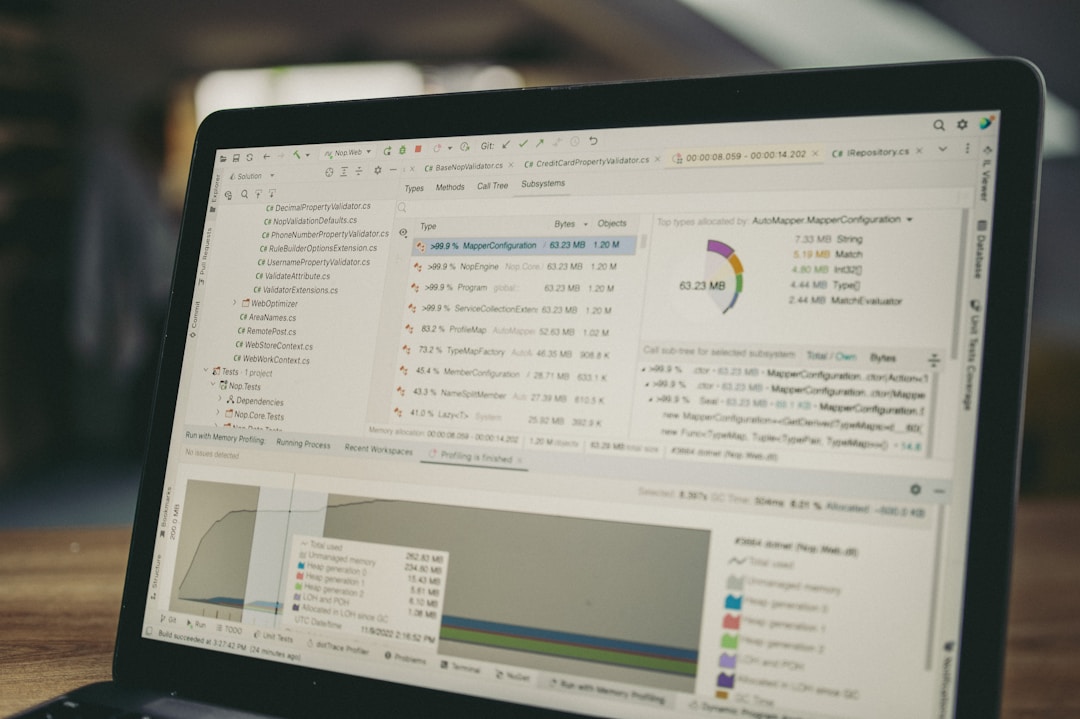 laptop showing website design and analytics