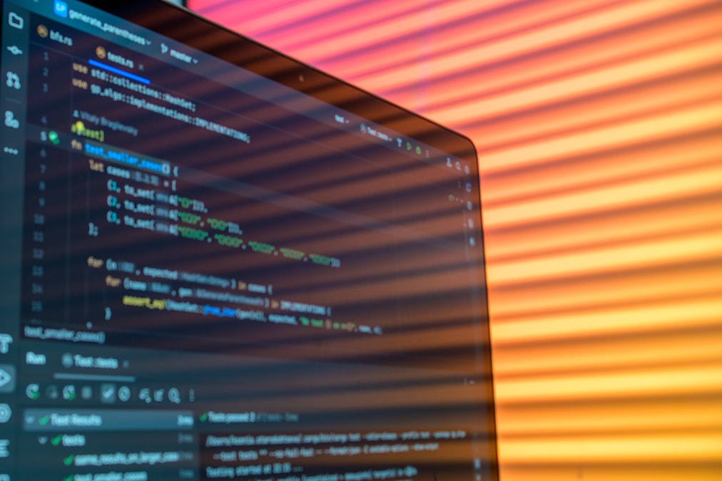 Computer screen displaying lines of code