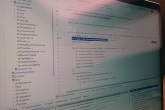 Computer screen showing lines of code.