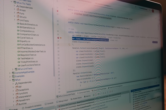 Computer screen showing lines of code.