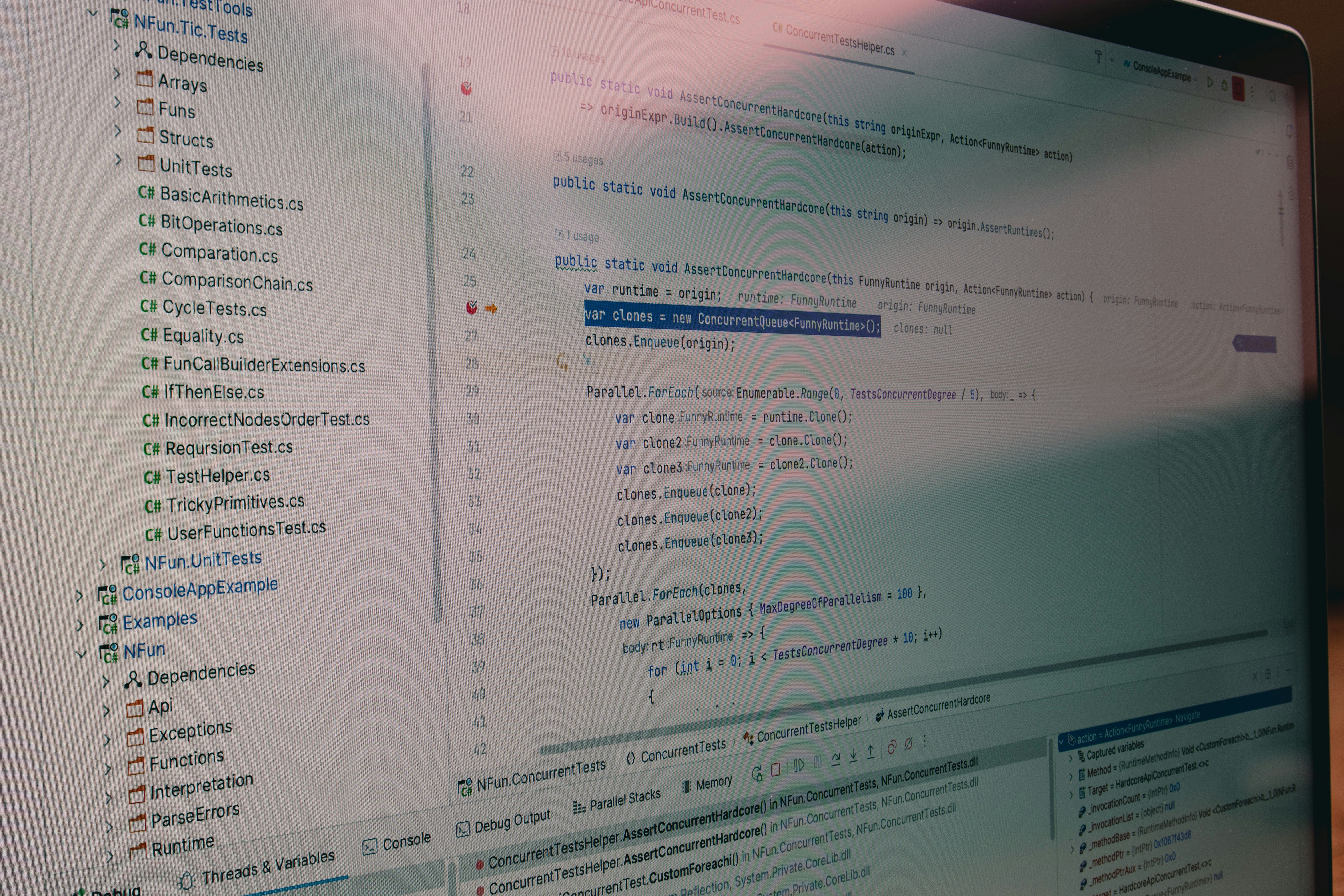 Computer screen showing lines of code.