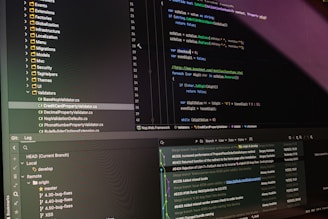Computer screen displaying lines of code