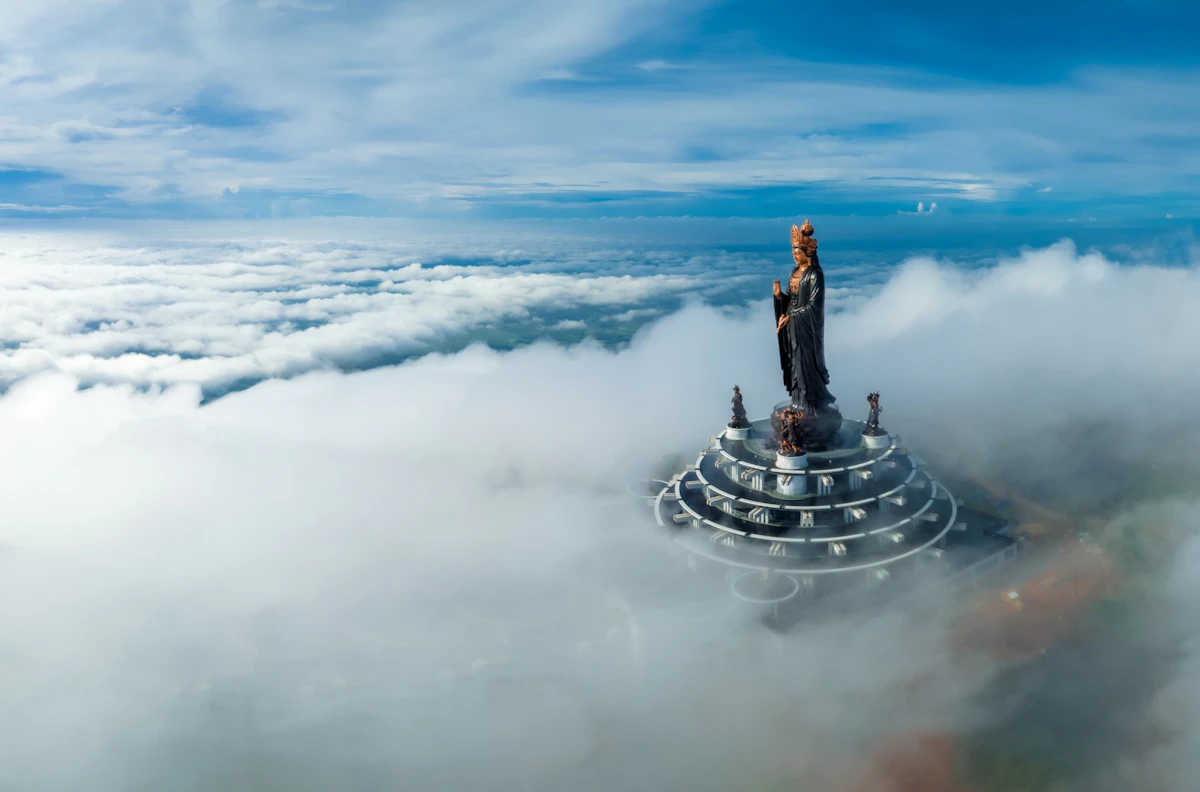Tay Bo Da Son Bronze Lady Buddha Statue at Ba Den Mountain Summit