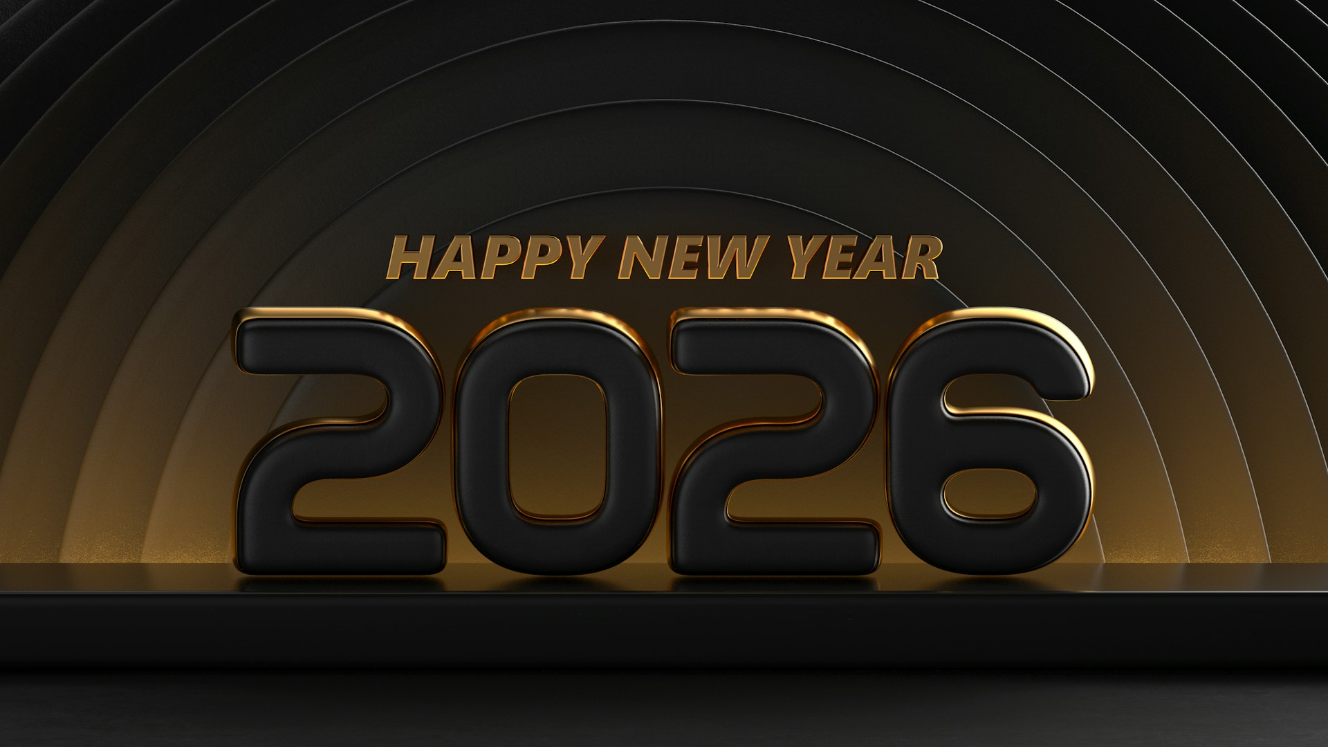 Happy new year 2026 with golden accents