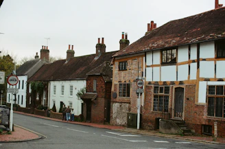 Row of historic buildings along a street