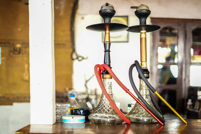 Ornate hookah pipes