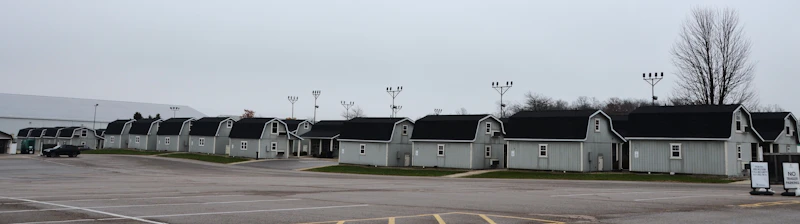 Row of storage buildings at the facility
