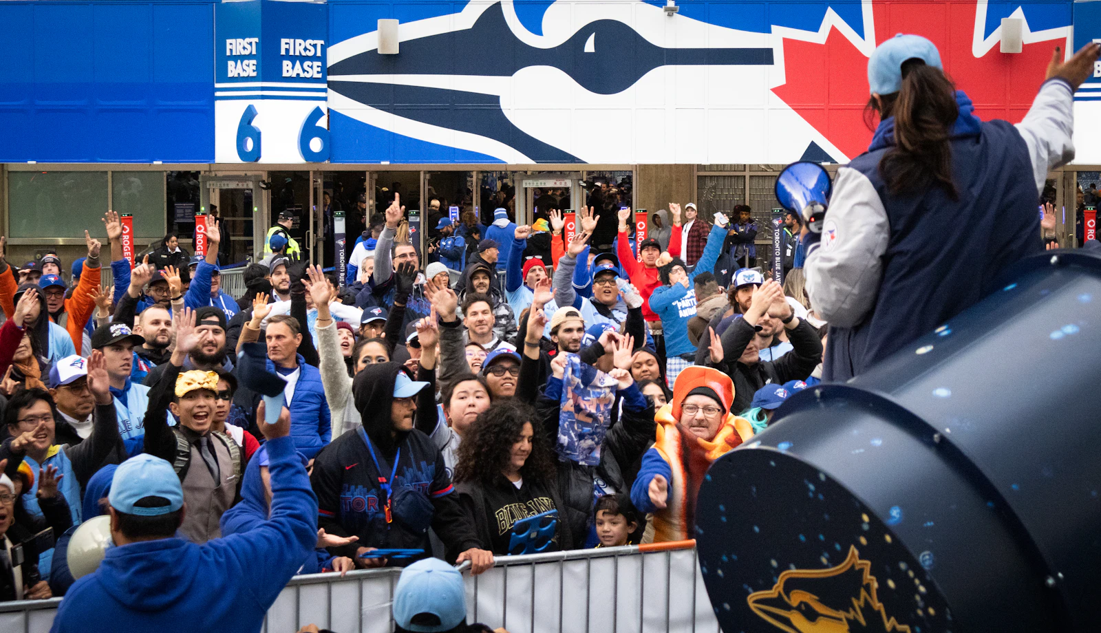 Cheering fans at a sports bar