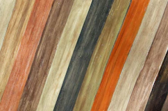 Diagonal wooden planks in various colors