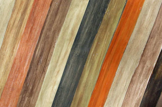 Diagonal wooden planks in various colors