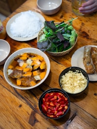 Vietnamese dish with noodles, herbs, and dipping sauce