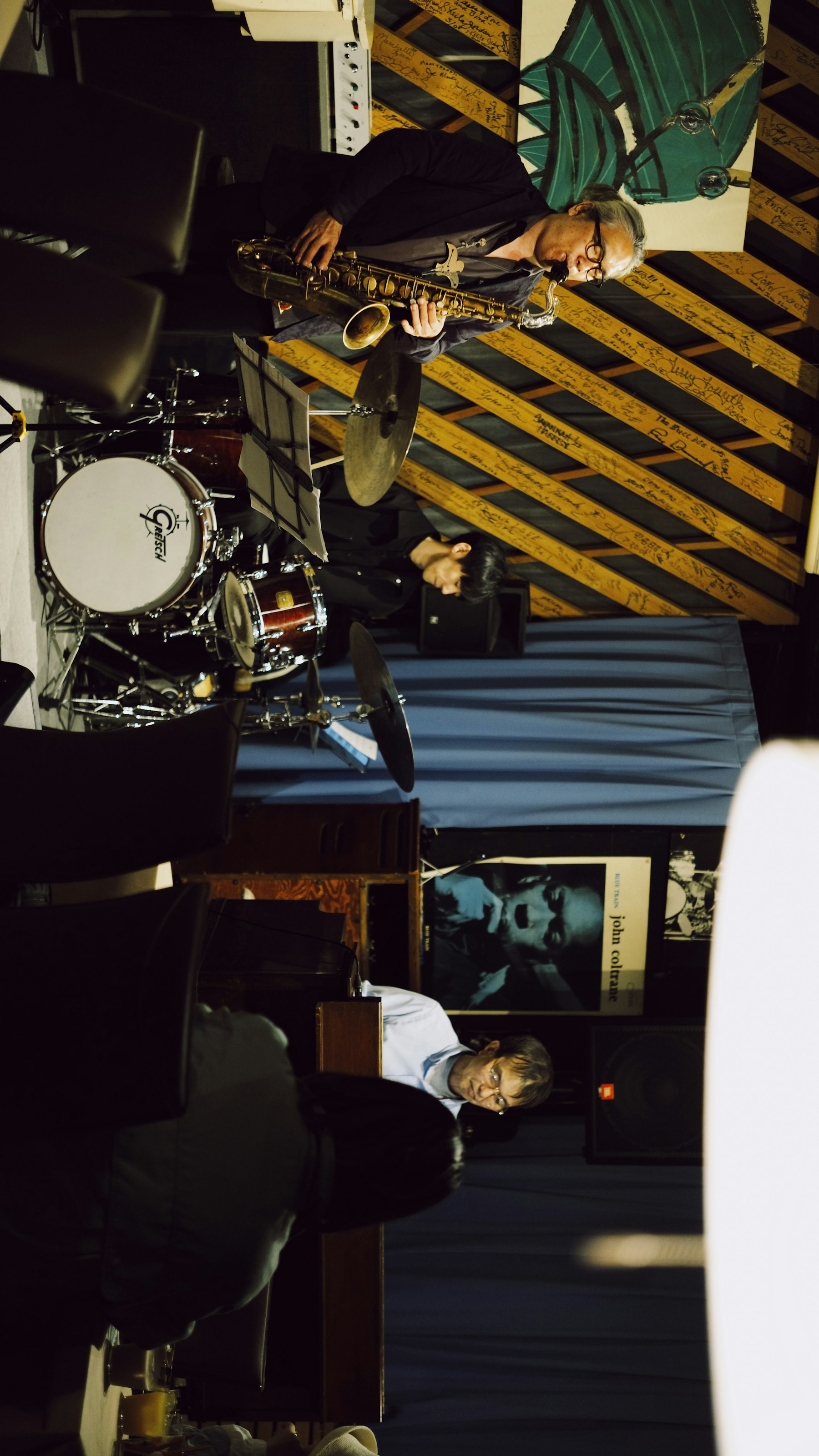Live jazz ensemble with saxophone and drums on stage — Harmony Music Academy, Atlanta GA