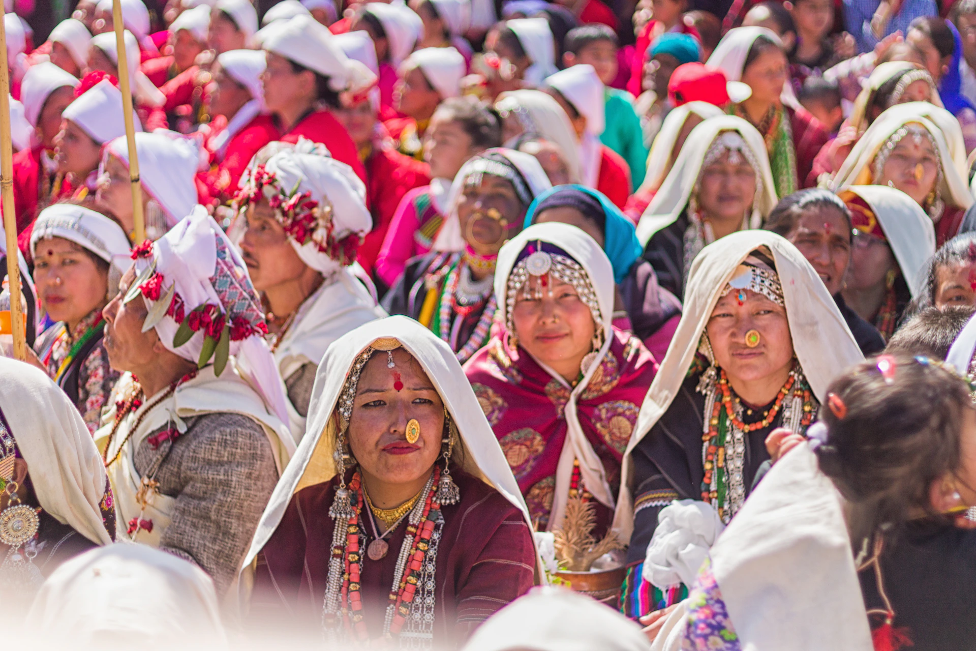 A group of women in traditional attire