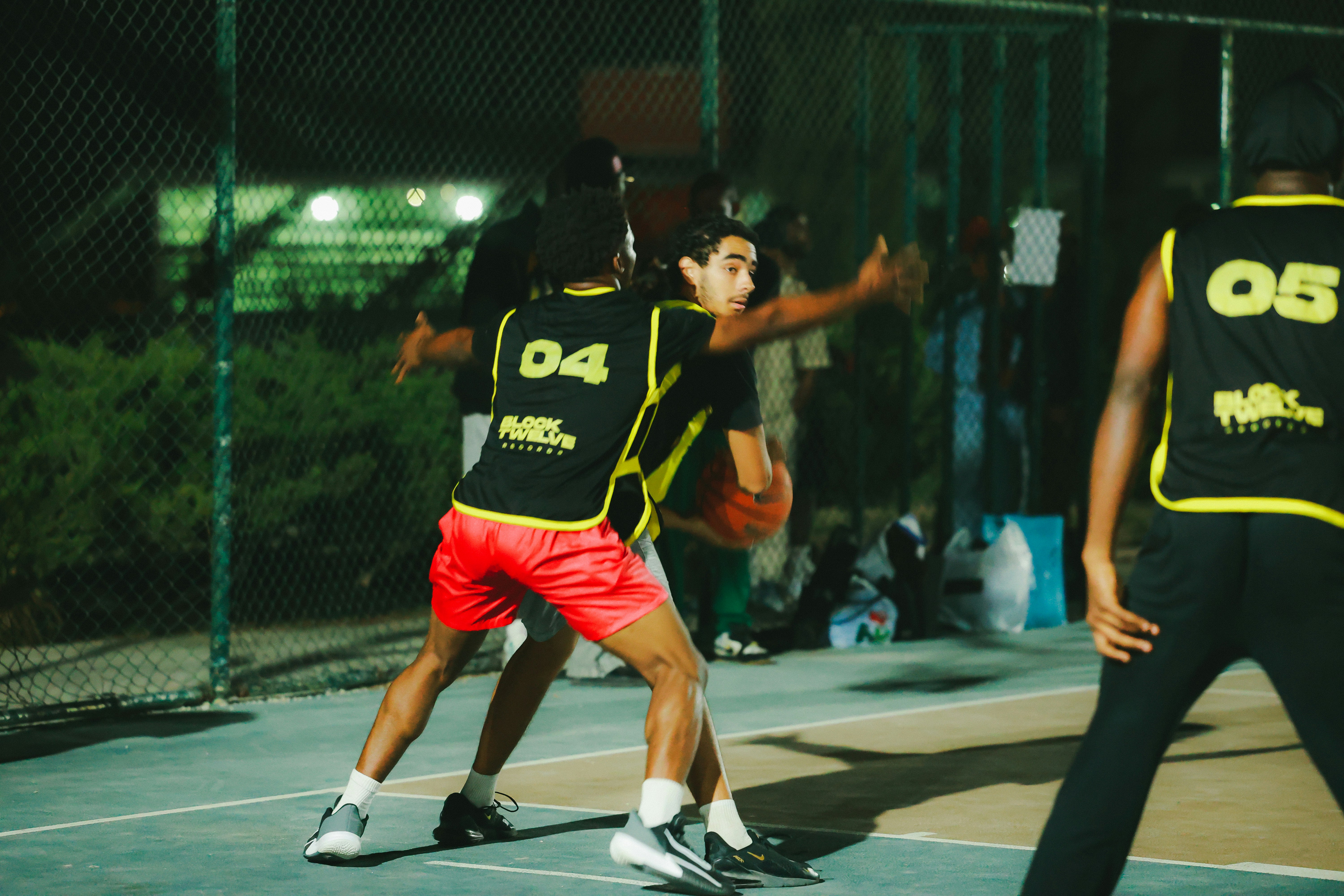 People playing basketball