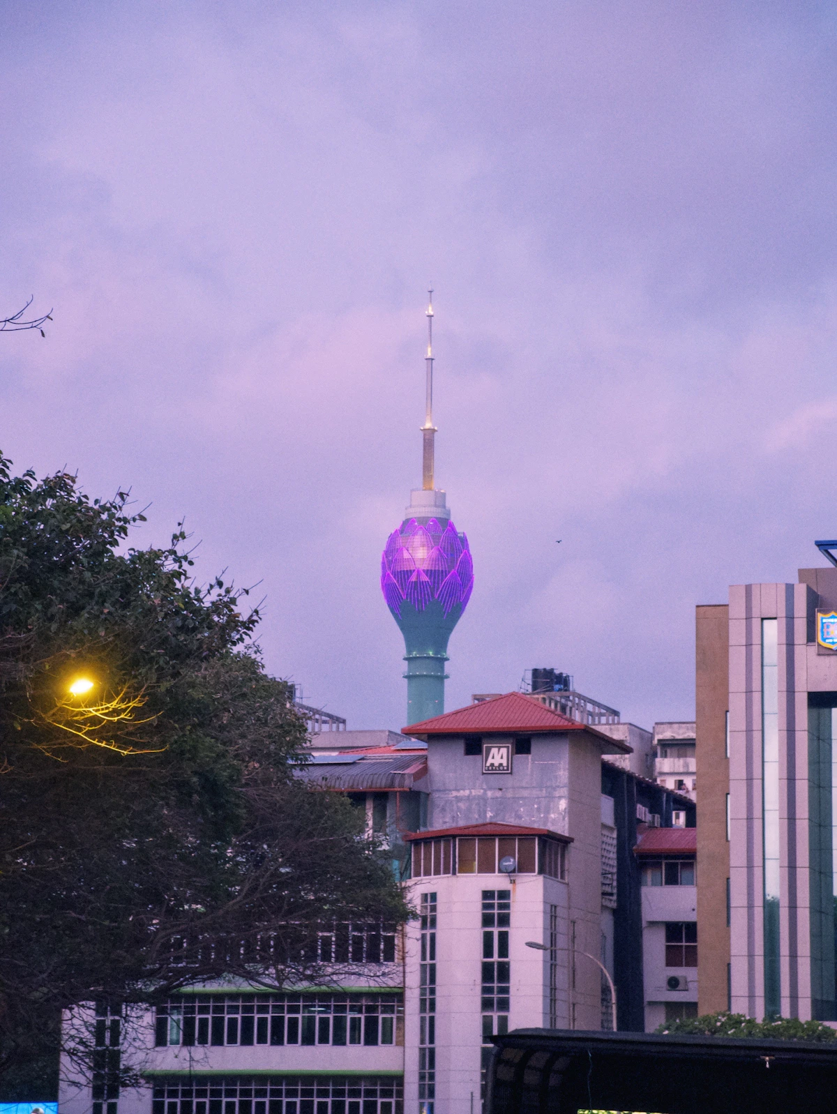 Colombo Lotus Tower at dusk