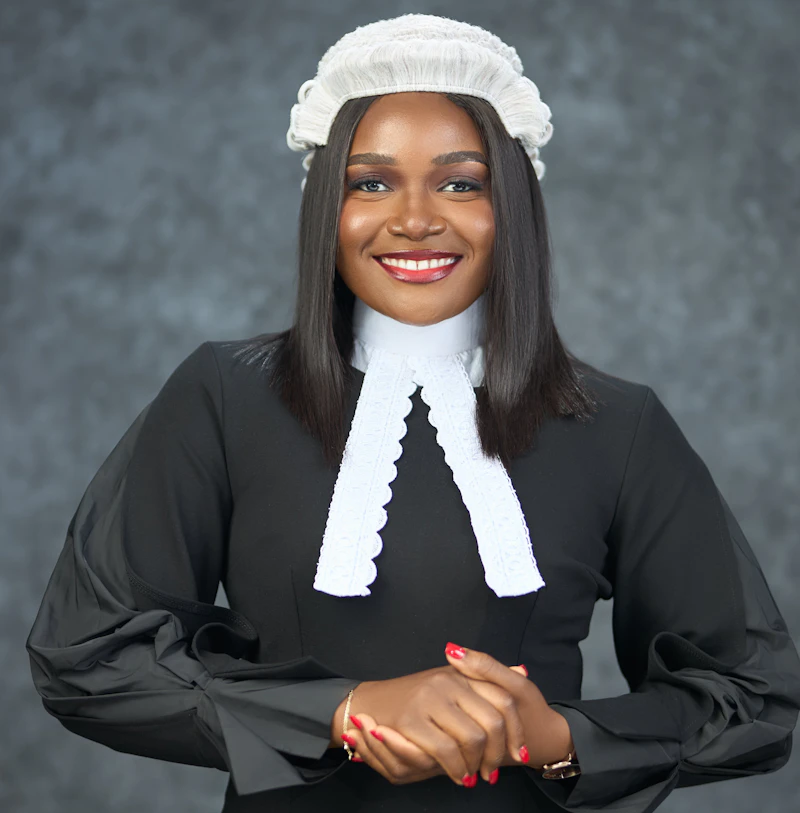 A barrister in wig and gown