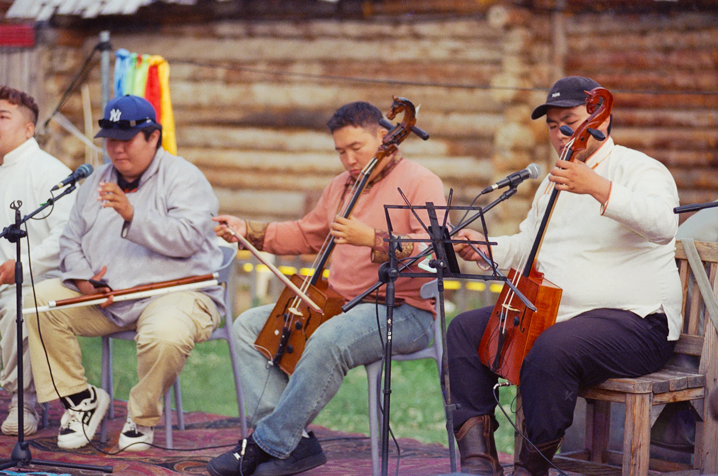 Traditional acoustic instruments played outdoors