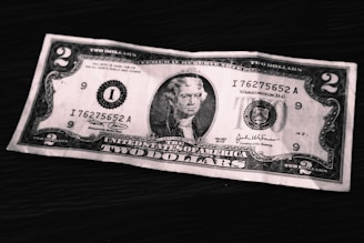 A united states two-dollar bill
