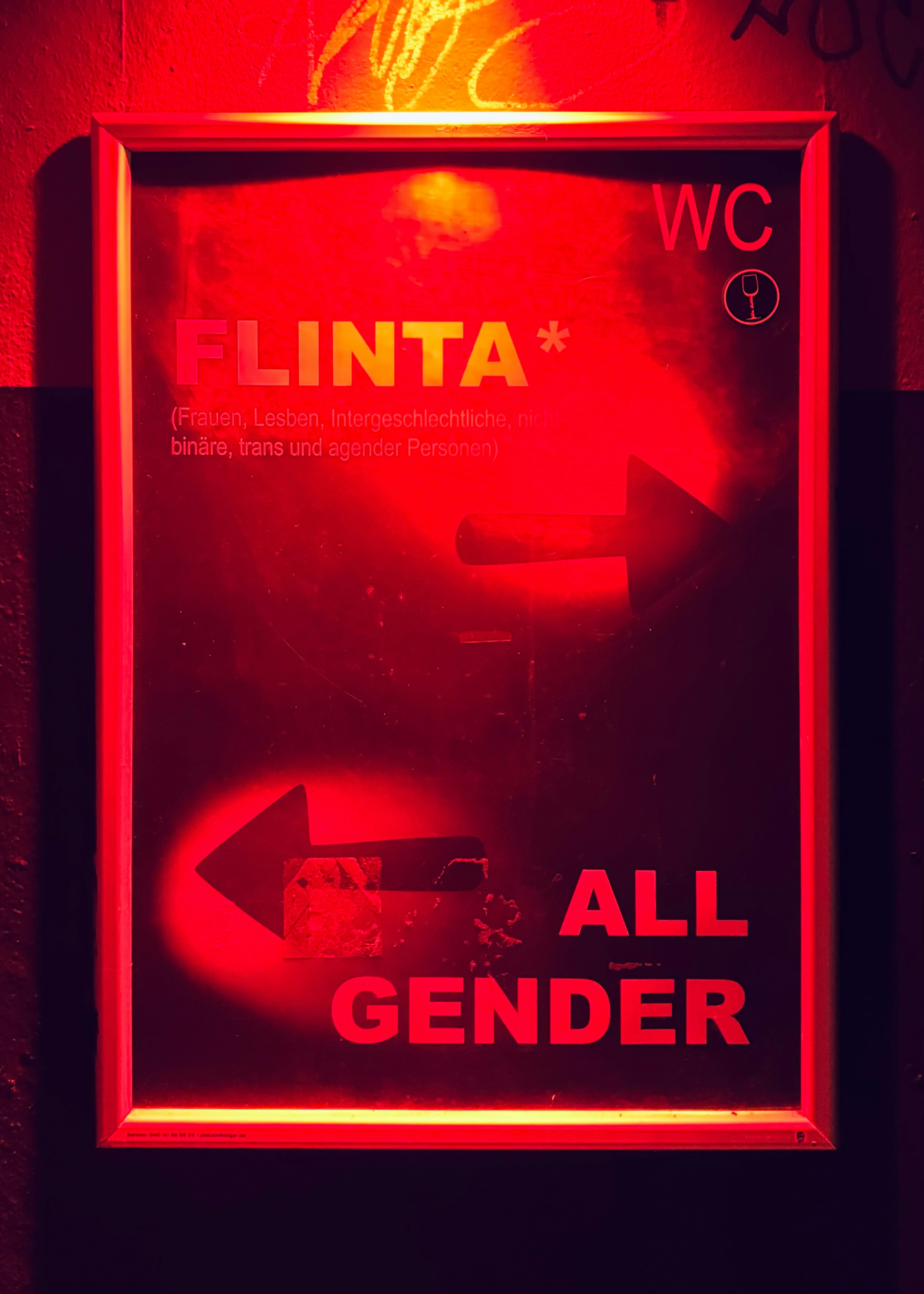 Flinta and all gender restroom signs.