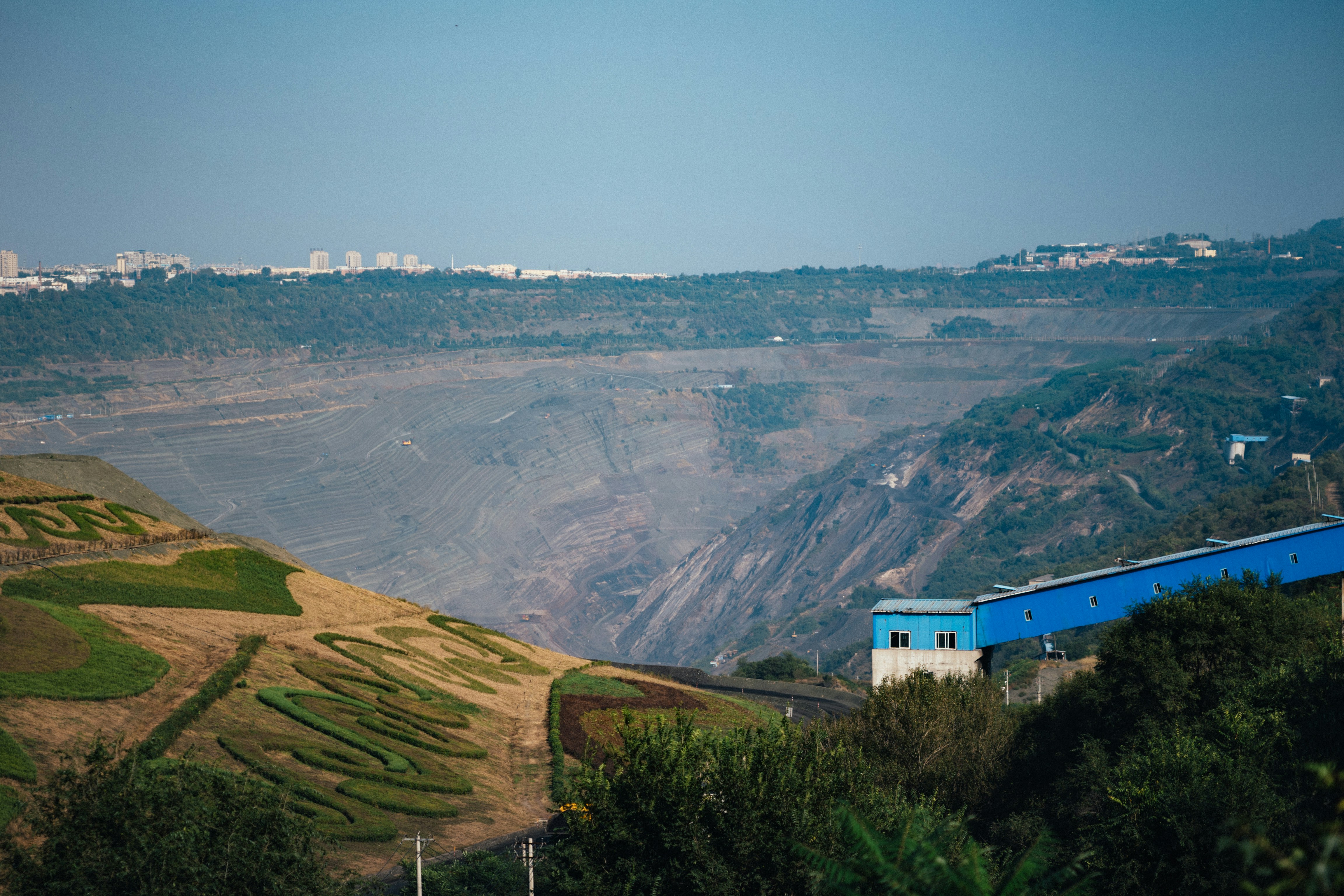 Open pit mine landscape