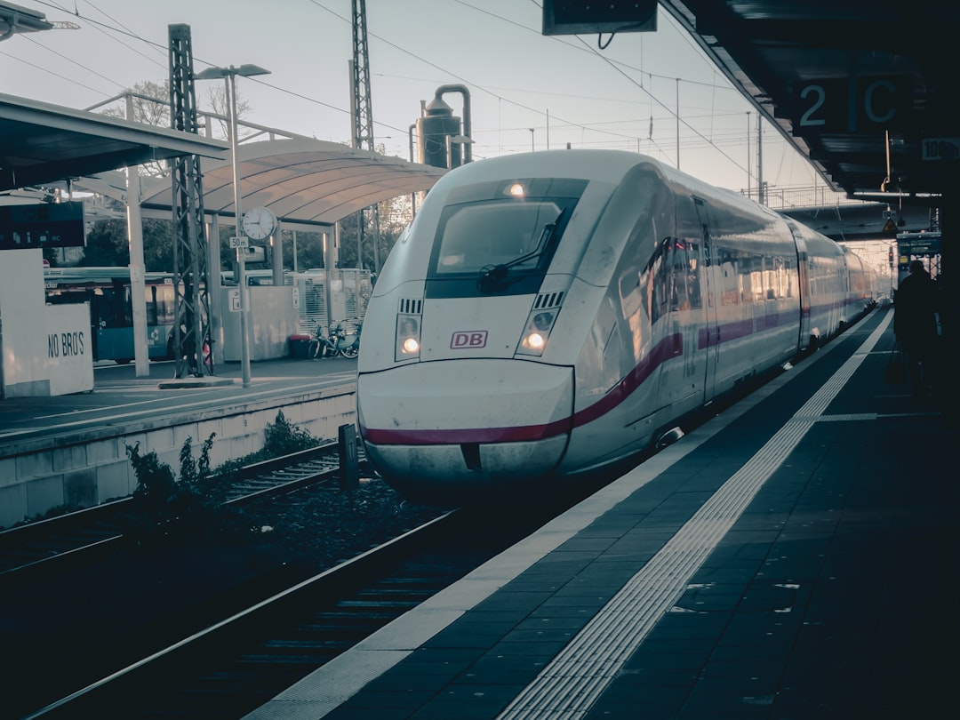 Modern train at a station platform