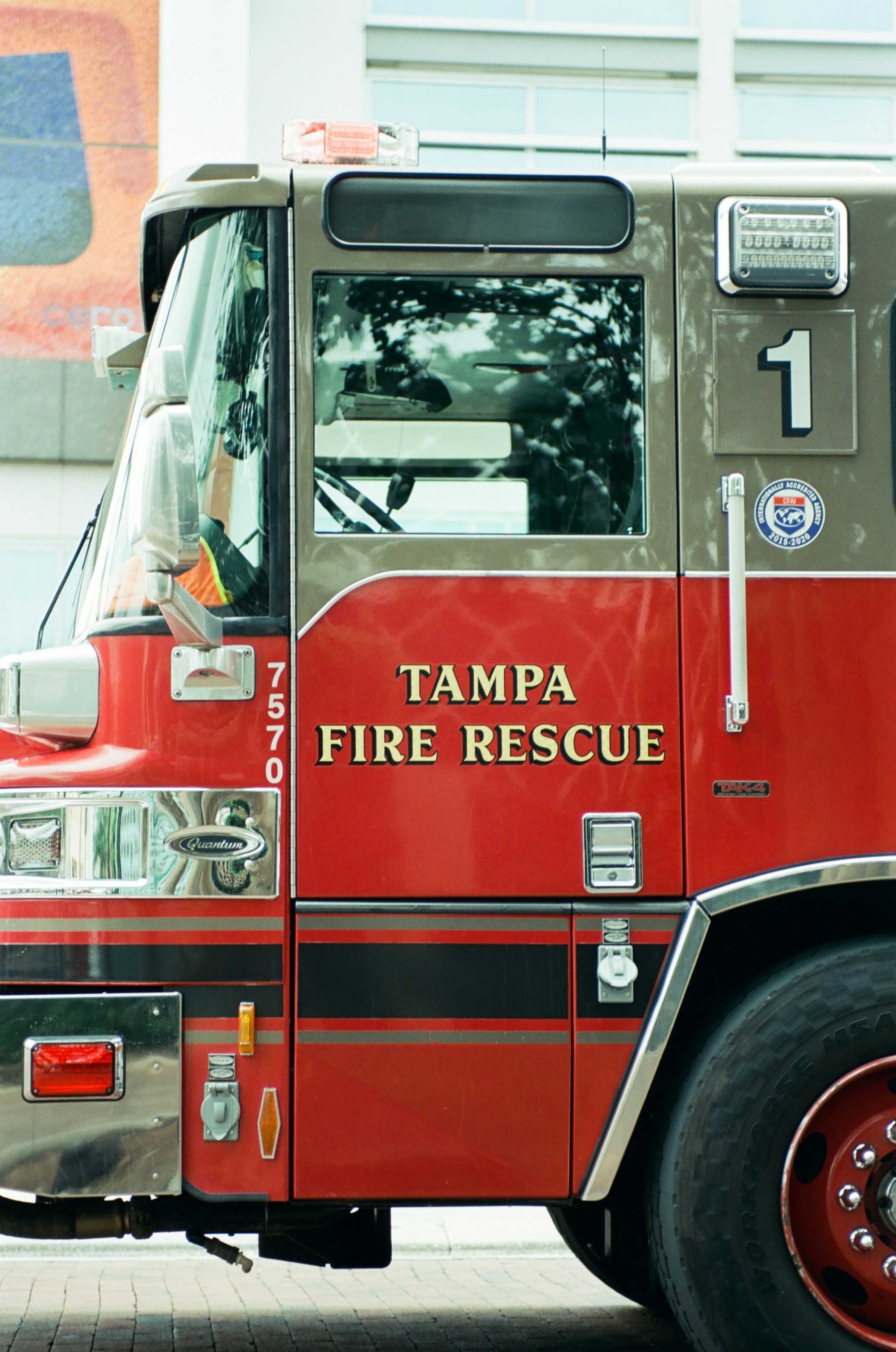 Tampa fire rescue truck with number 1