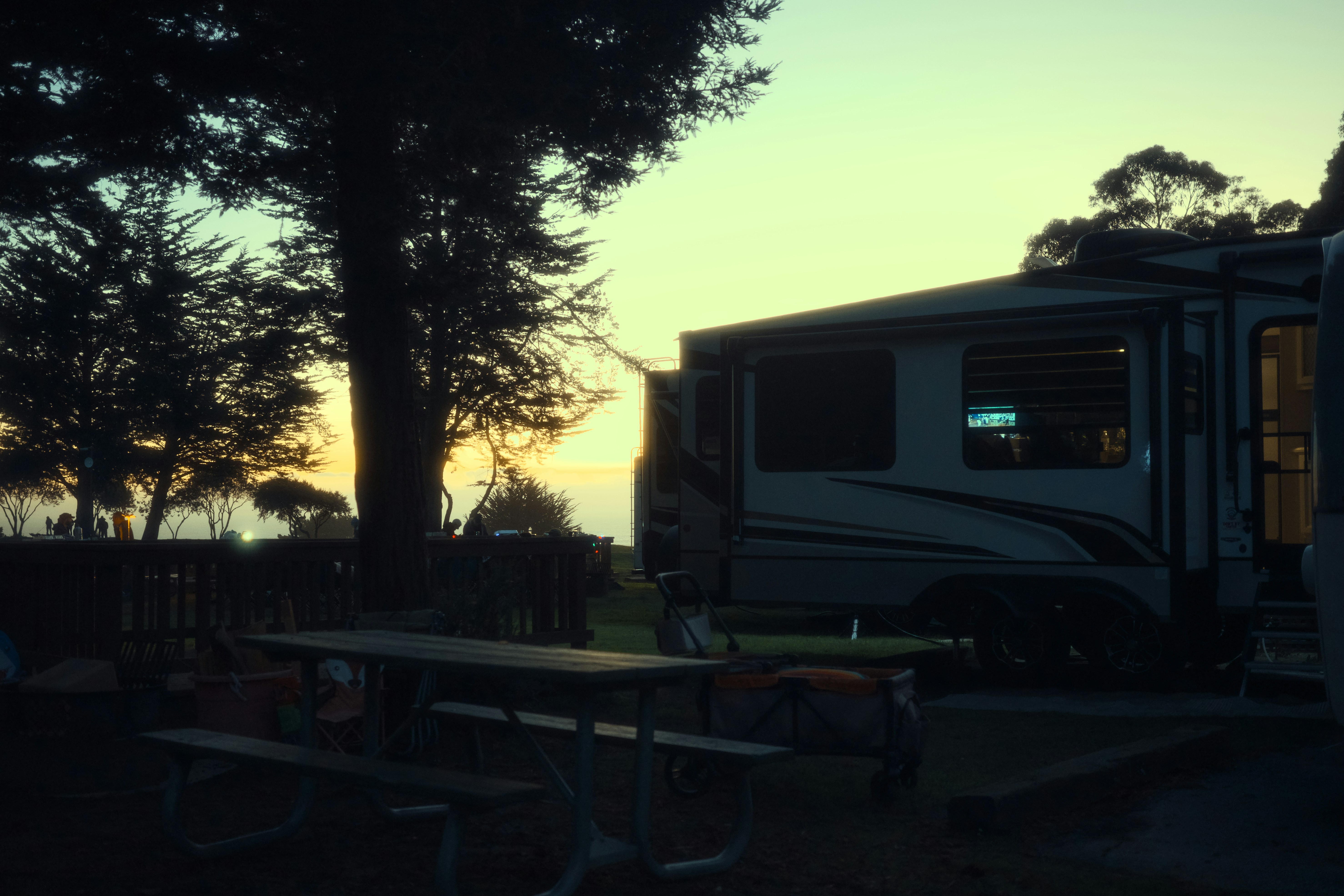 rv campsite sunset, wallpaper, Level Your RV: A Guide to Camping on Uneven Ground 5