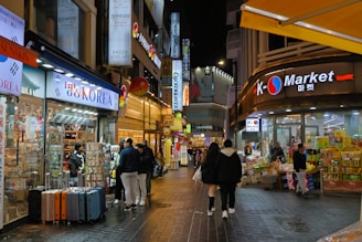 Korean Convenience Store Culture street scene in seoul