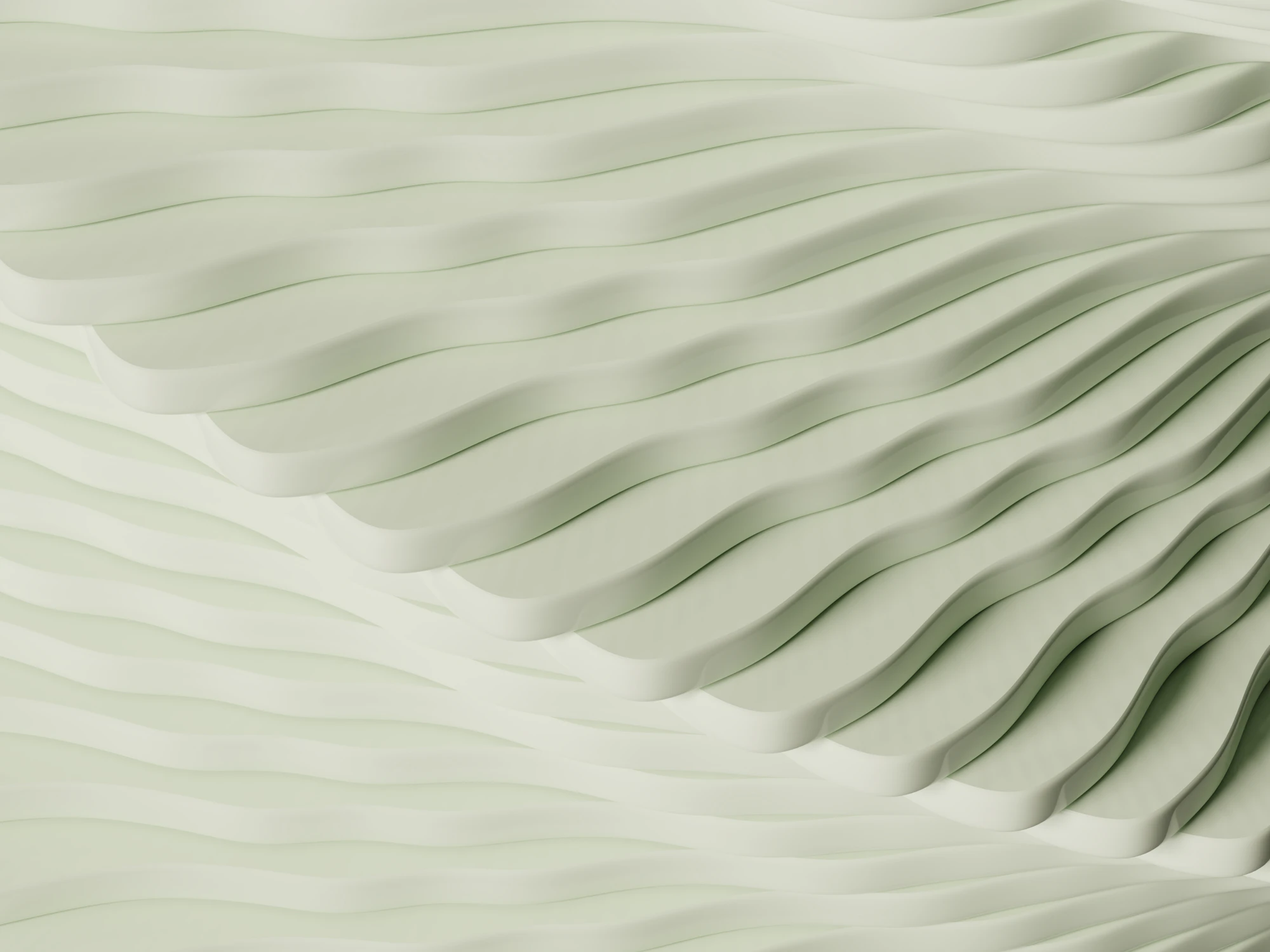 Soft, sculptural light-green waves