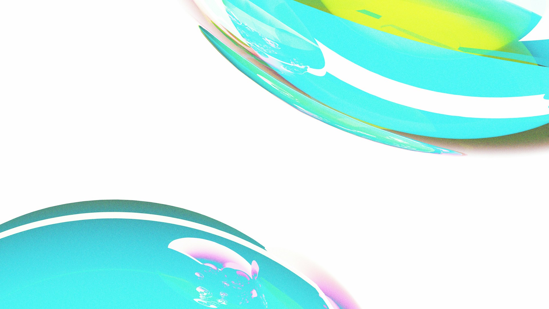 Abstract blue and yellow shapes on white background