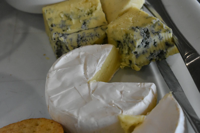 Blauwe kaas en brie
