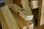 Pile of unfinished wooden blocks