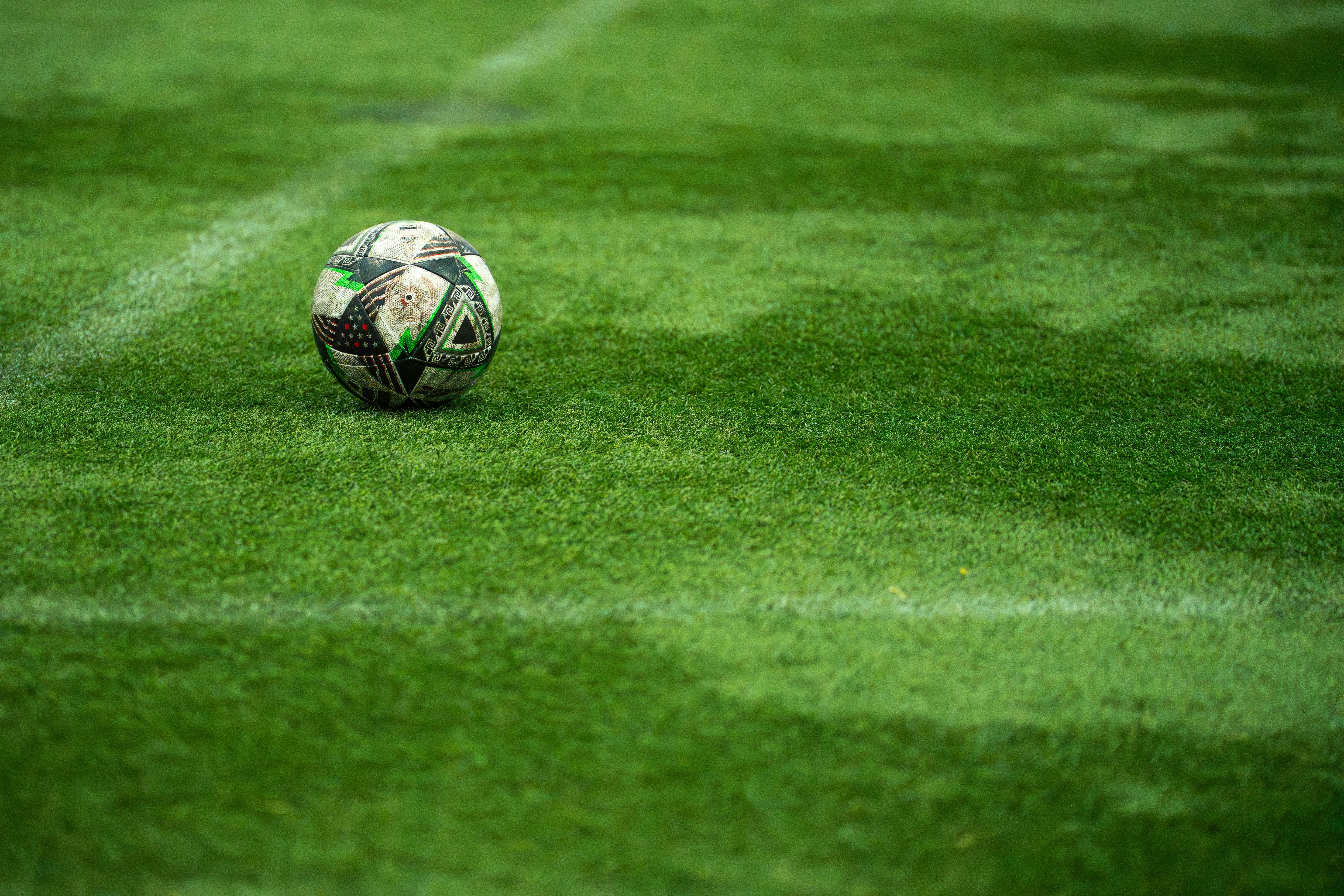 Soccer ball on turf