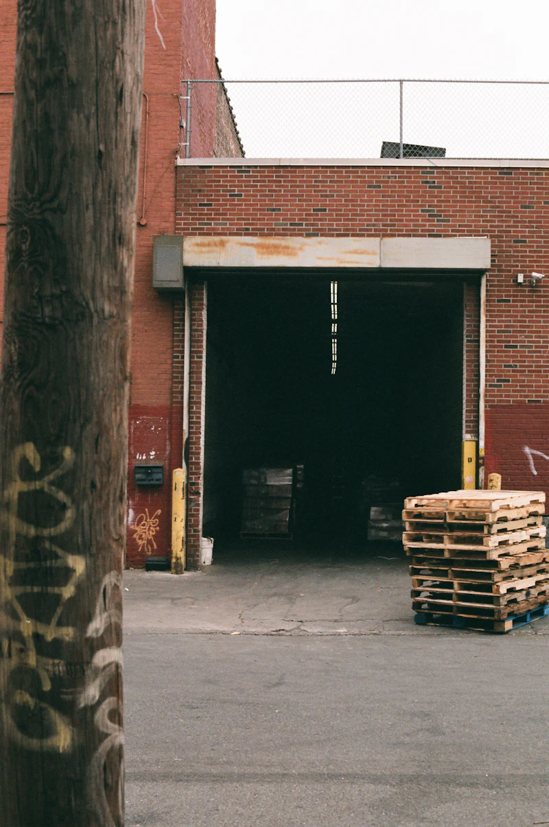 Pallets at a warehouse loading dock