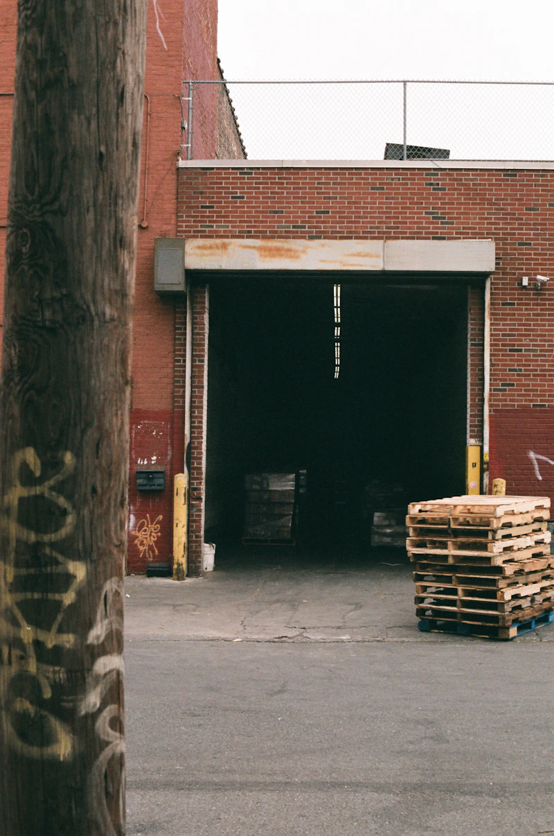 Pallet storage and warehouse area