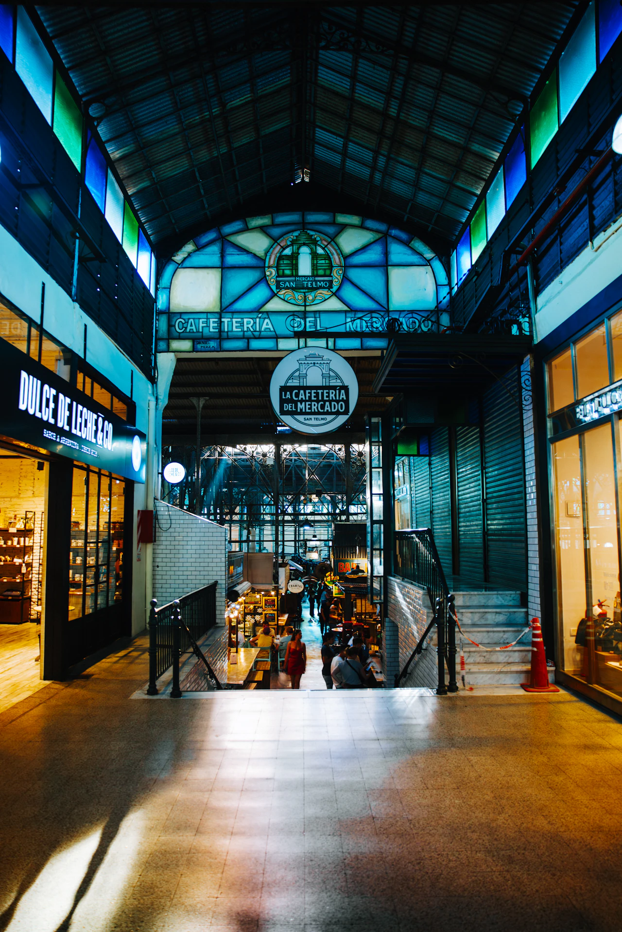 Bustling market with shops and cafes — the spirit of San Telmo