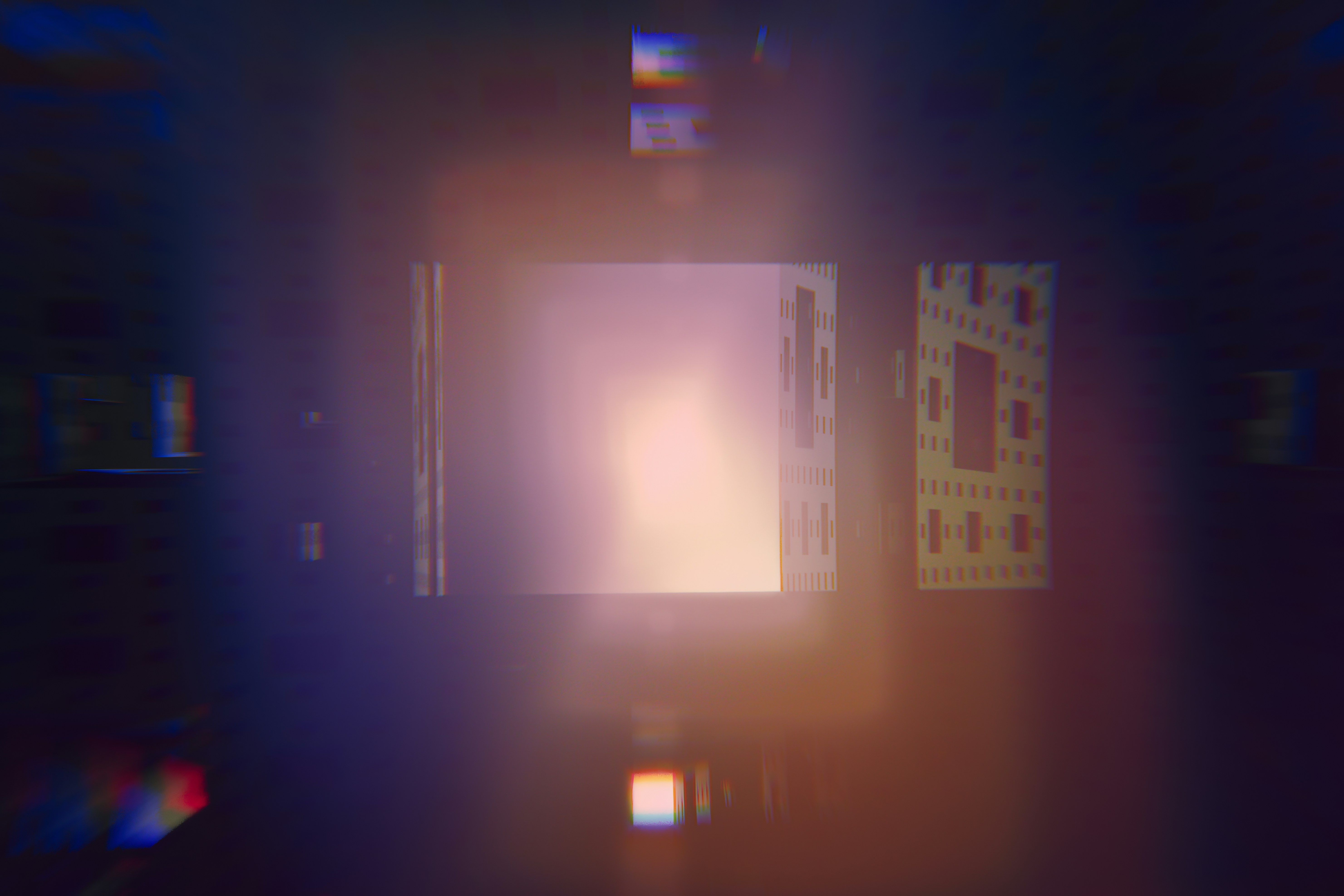 Abstract digital art with glowing geometric shapes