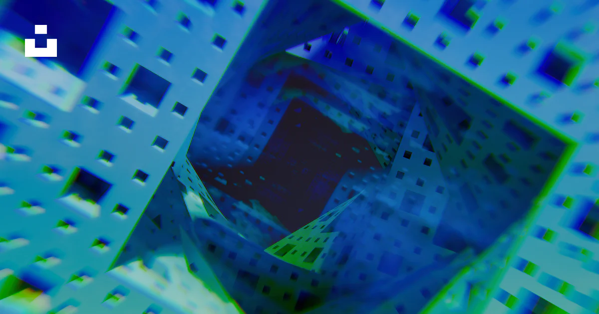 Abstract Design Blue Complex Abstract blue geometric structure with complex inner design photo ...