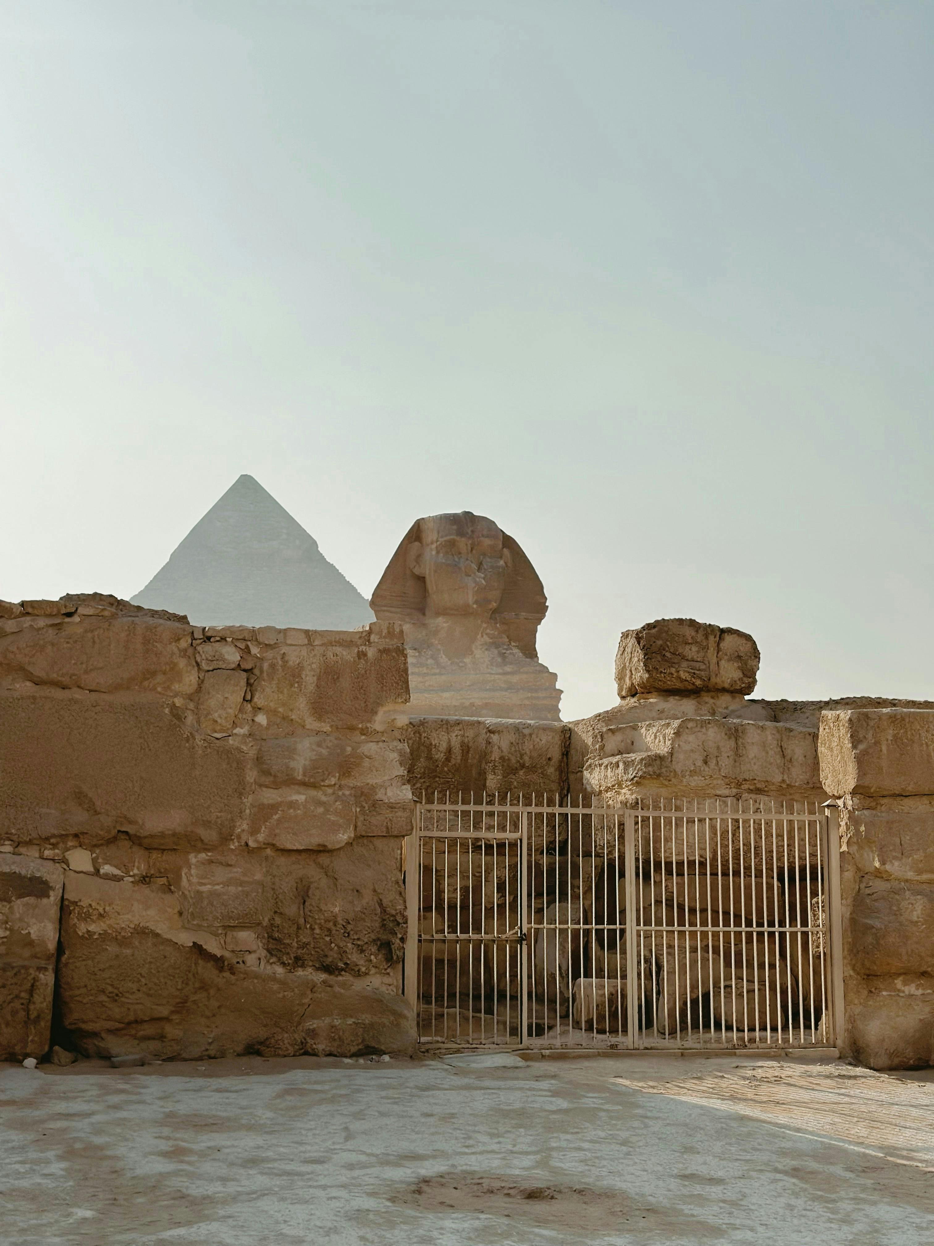 The great sphinx and pyramid in egypt