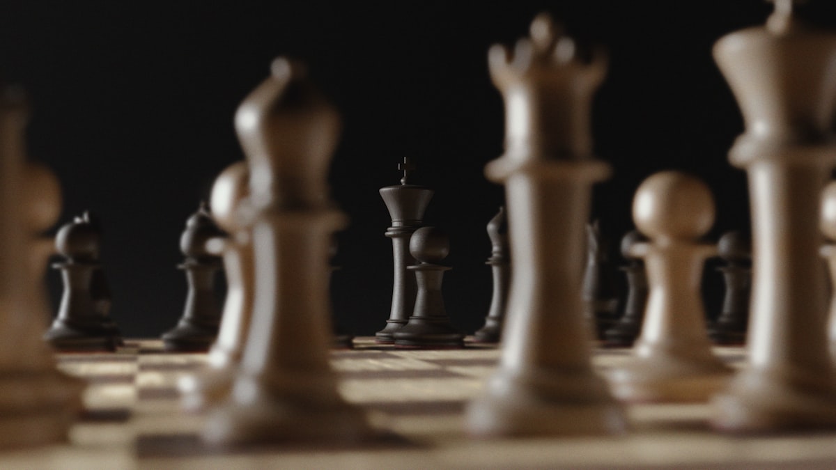 Chess pieces on a dark background