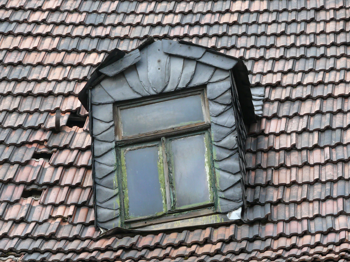 Dormer window on a tiled roof