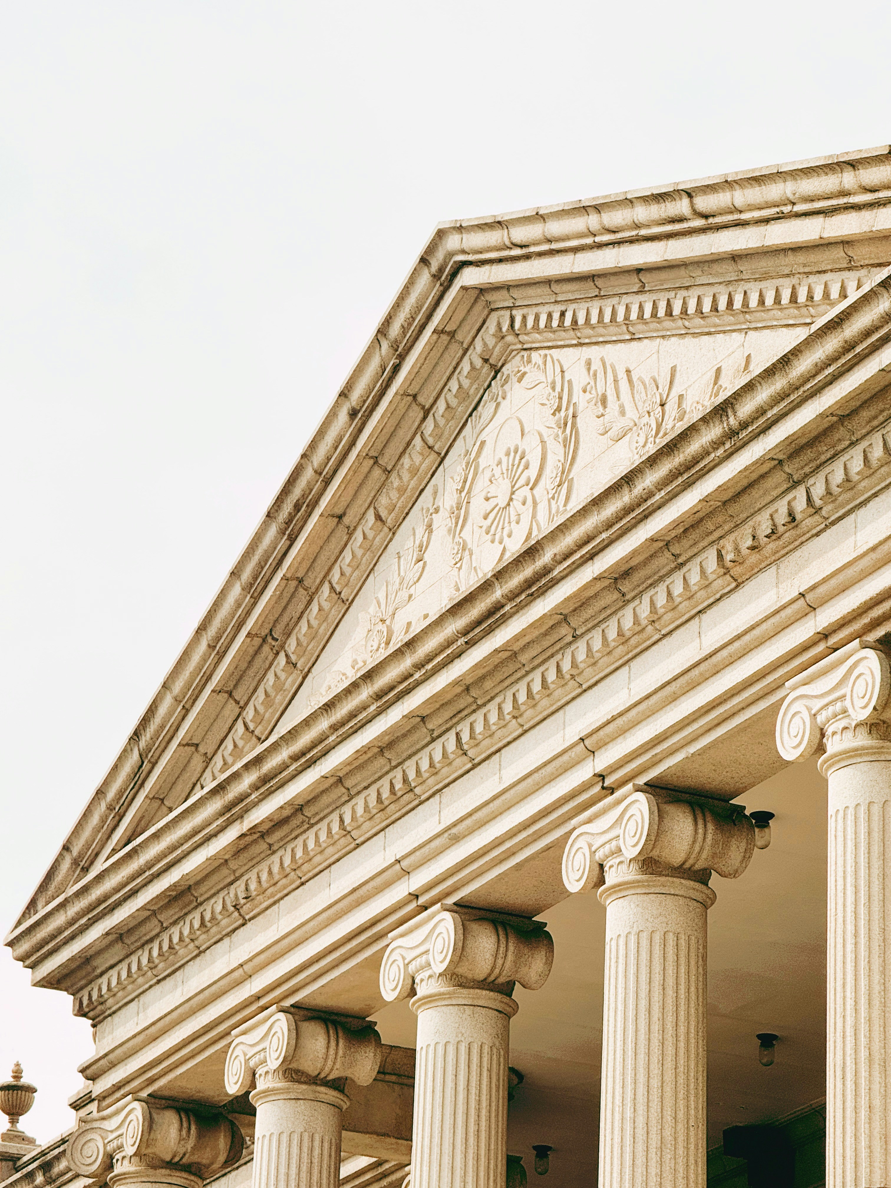 Classical building facade with columns and pediment