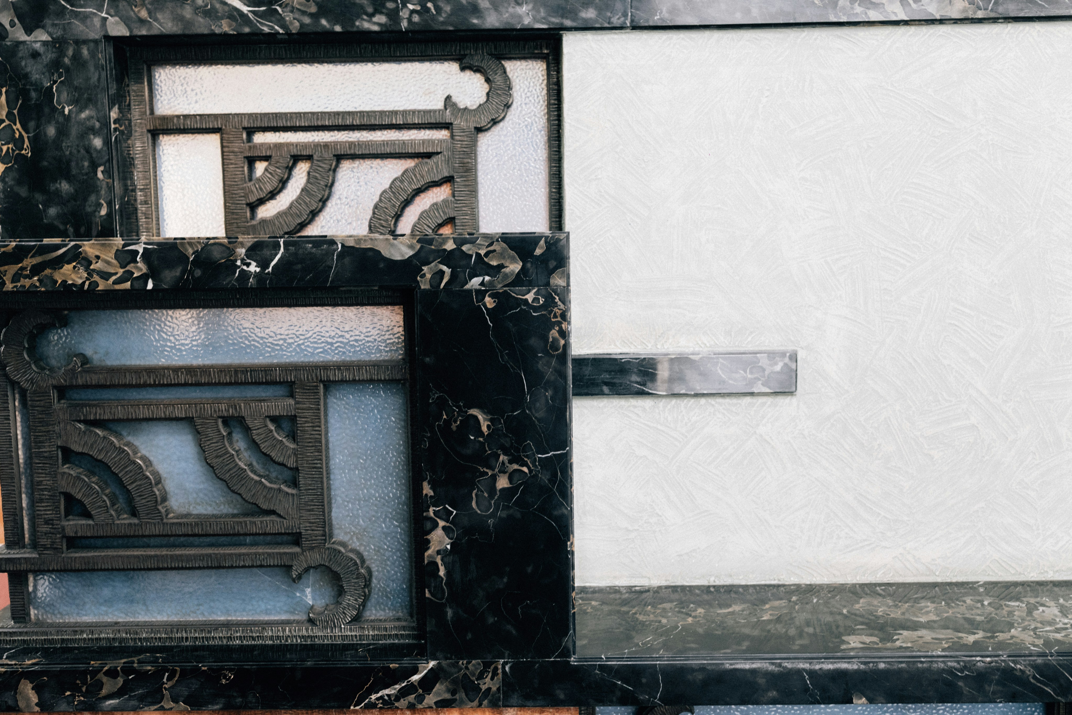 Decorative marble entryway