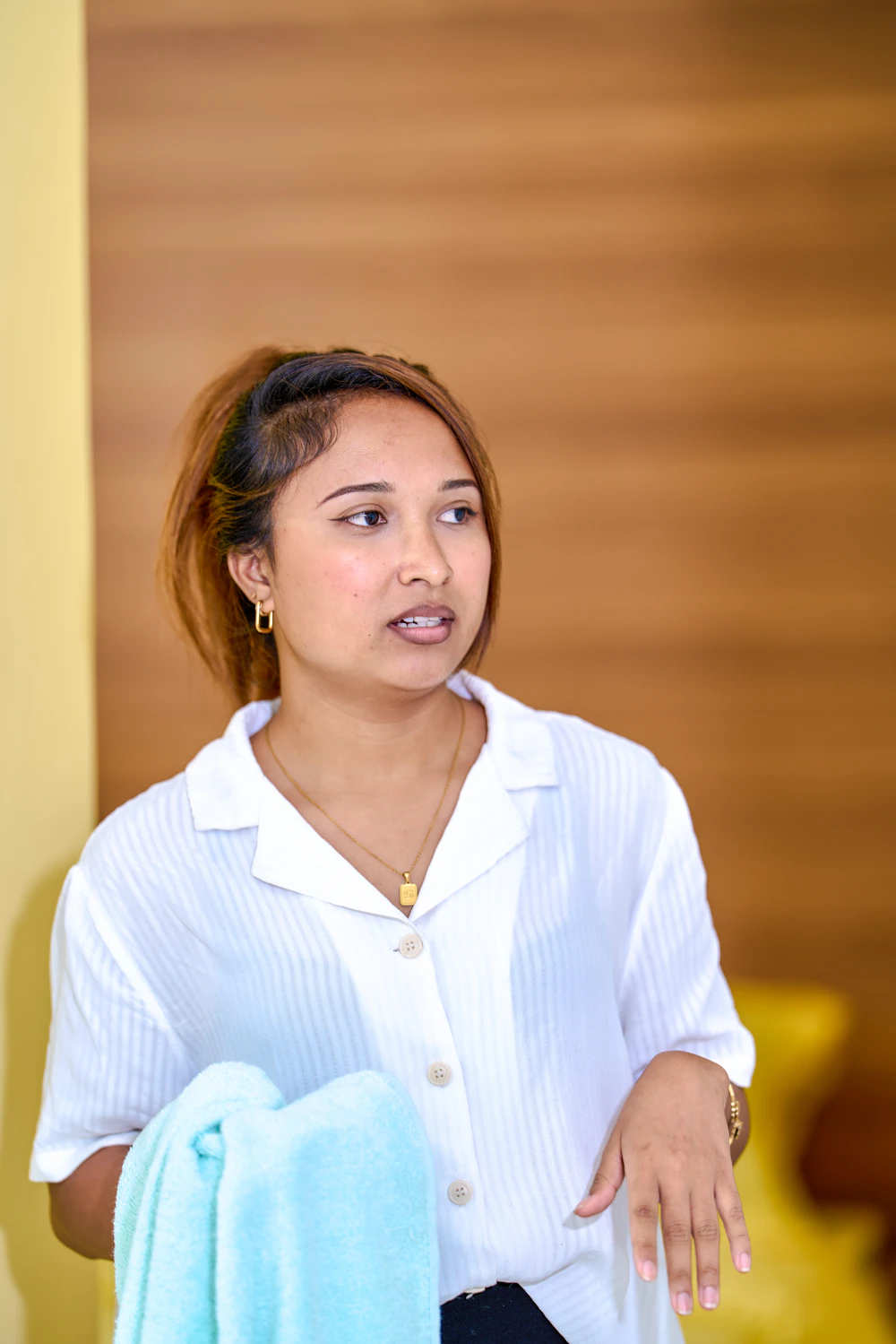 Housekeeping preparing a villa