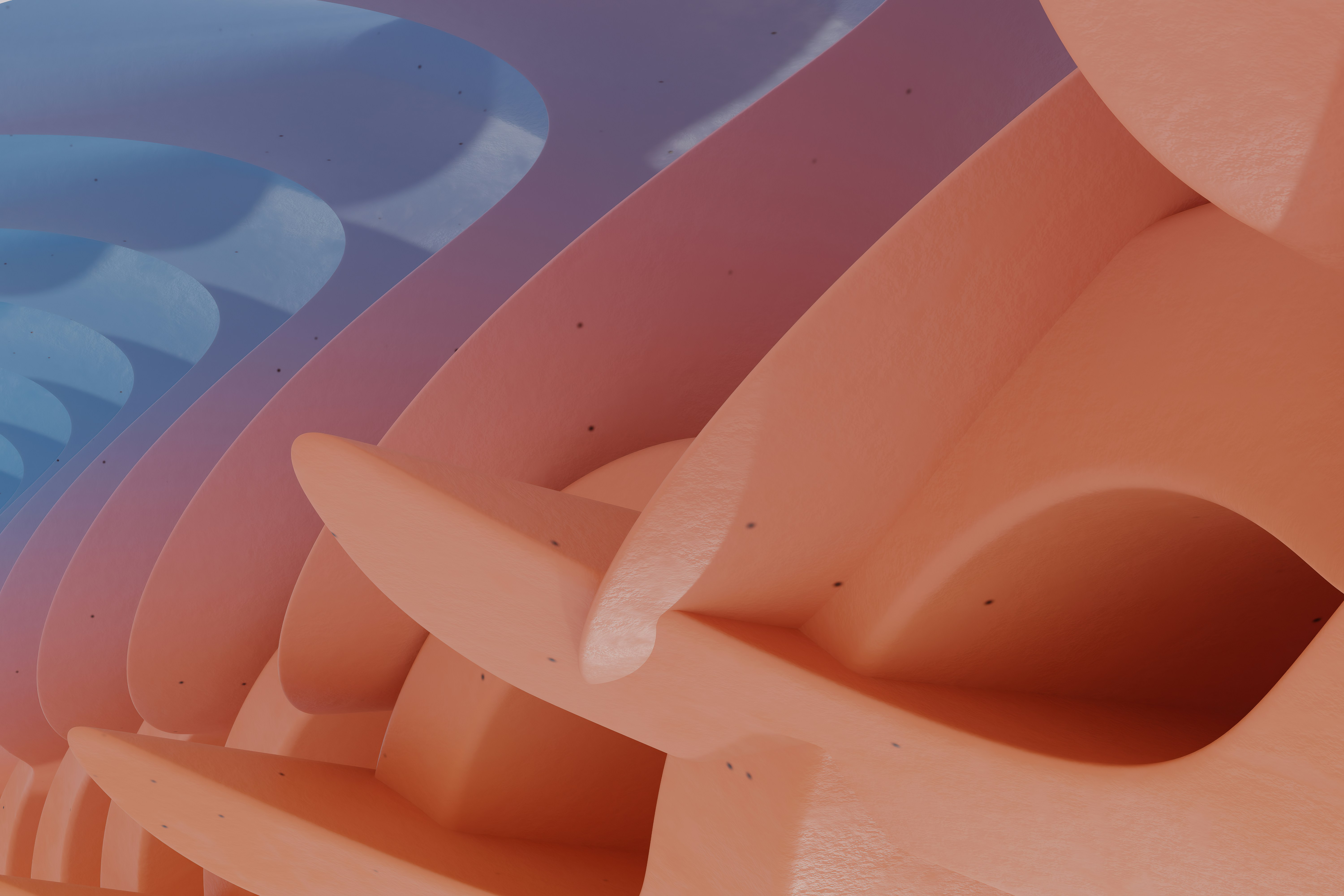 Abstract layered shapes with gradient lighting