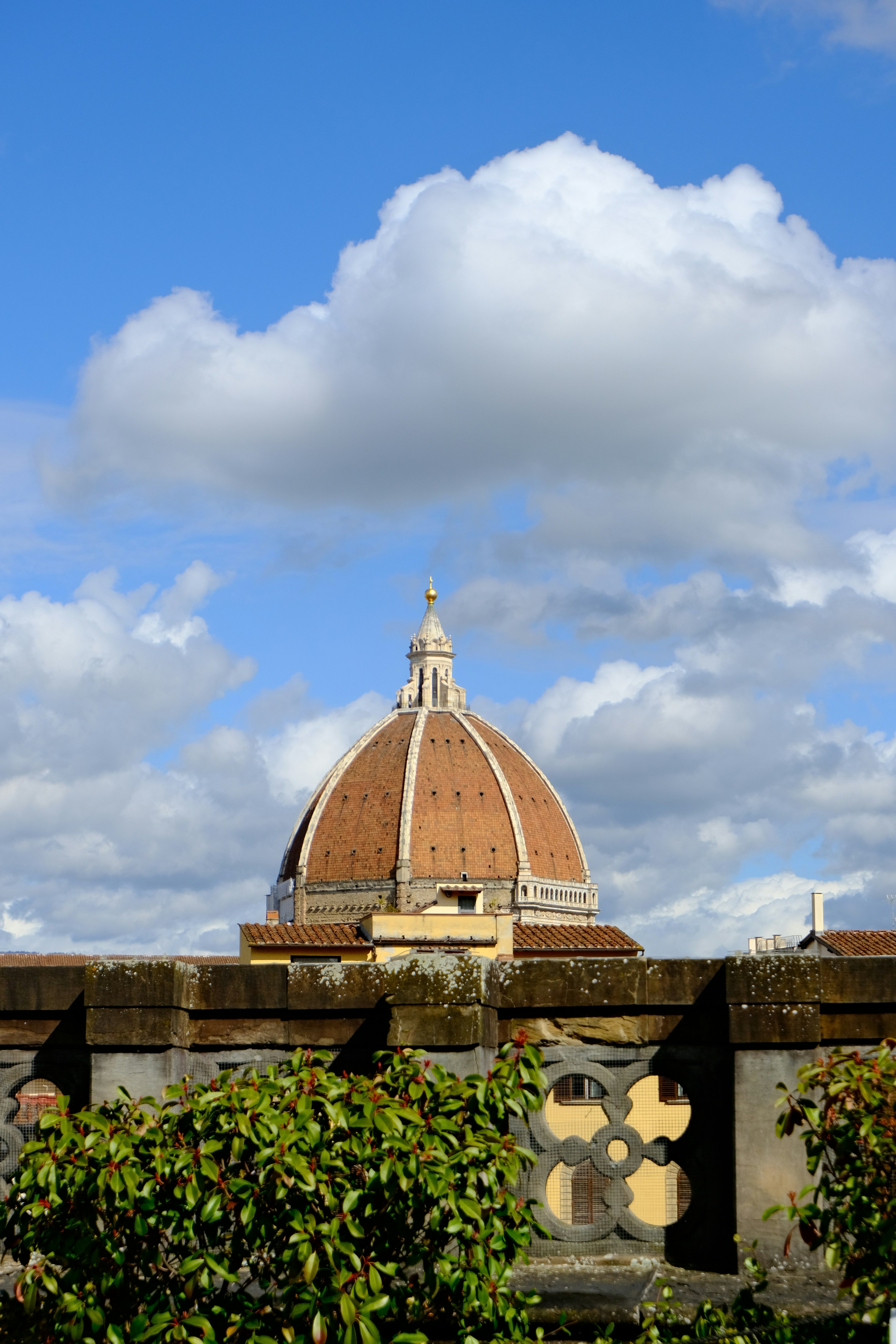 Dome of florence cathedral against blue sky