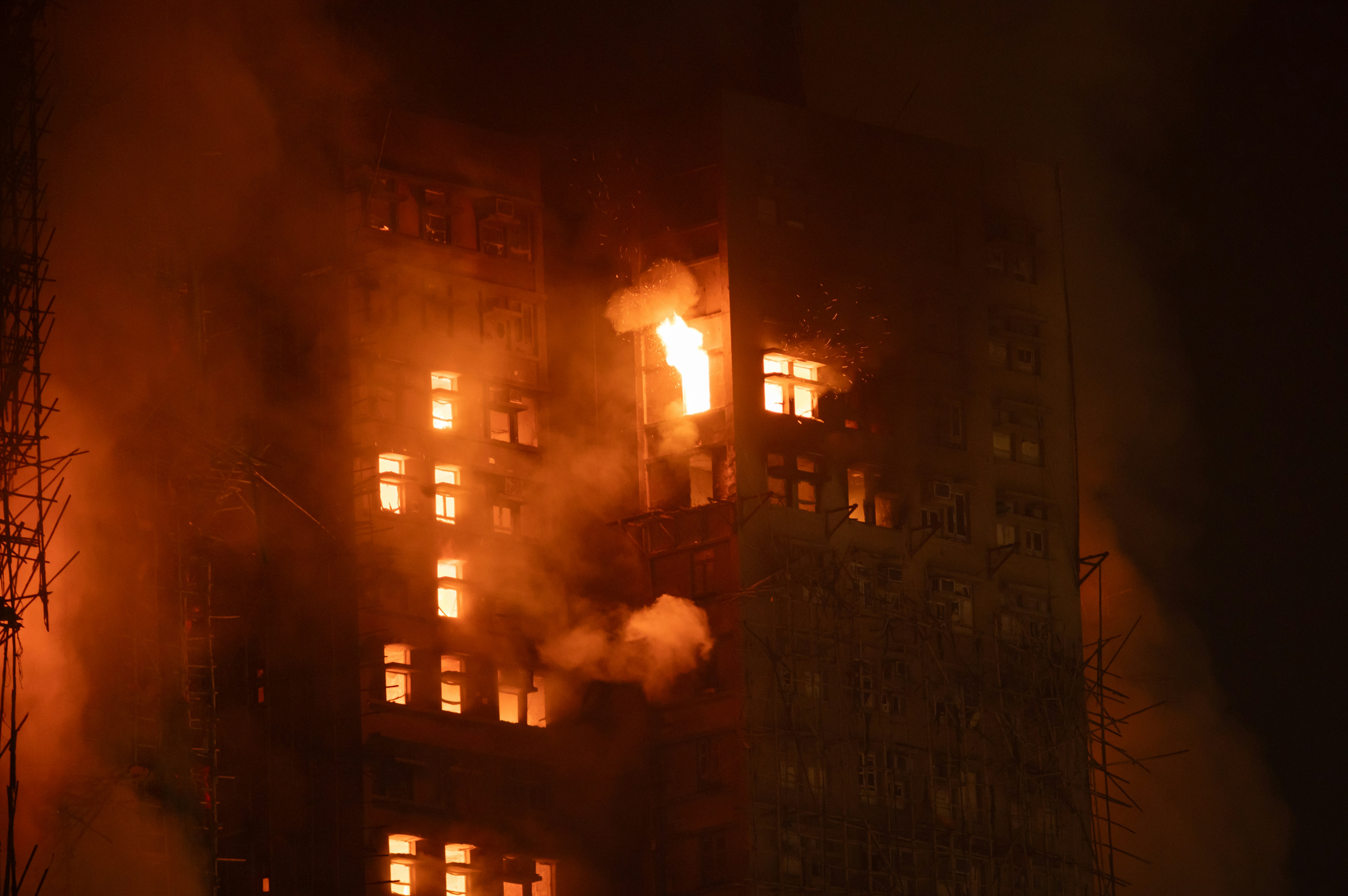 commercial building fire